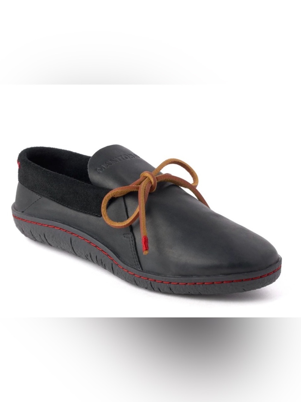 Manitobah Modern Moccasin Womens 9 Black Leather Slip On Loafer Shoes Flat